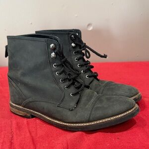 Ben Sherman Charcoal to black leather Lace-Up Boots